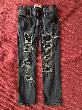 abercrombie kids denim blue skinny jeans